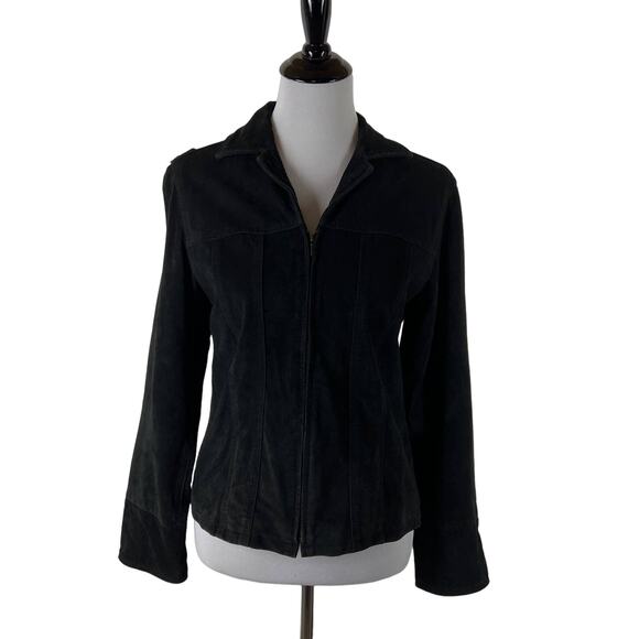 Pendleton All Leather Suede Zip Up Jacket, Black, Medium - Picture 1 of 8